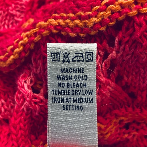 Parkhurst Knitwear Vibrant Pink/Orange Eco Cotton Crochet Sweater Size S - Picture 6 of 6